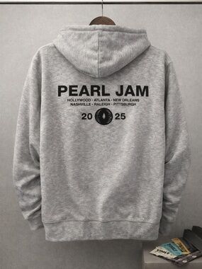 Pearl Jam 2025 Gray Dark Matter Tour Logo Pullover Hoodie XL